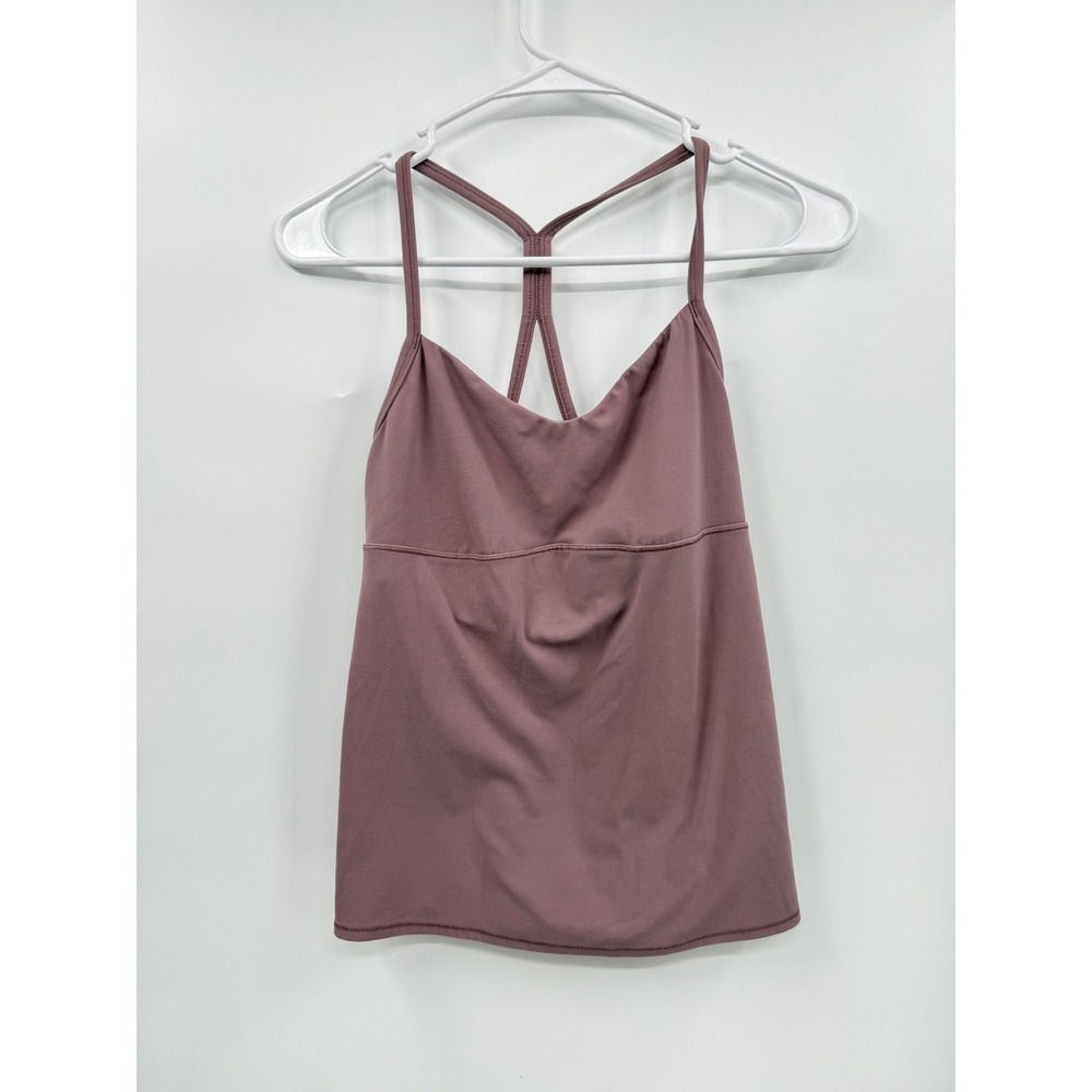 Athleta S Tank Top Women Purple Y-Back Built-in Shelf Bra Activewear Sleeveless